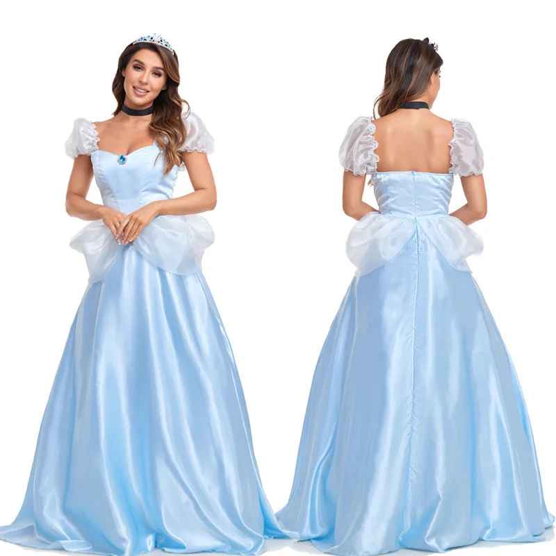 Adulto loween fada t cosplay cinderela princ dr role-plang traje ele cor azul para o festival feminino