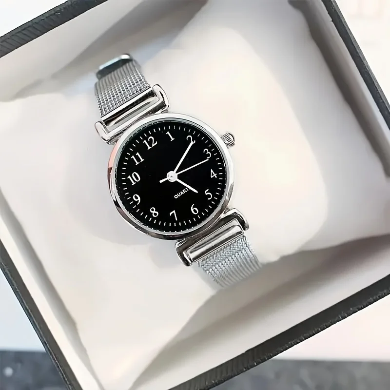Fashionable and Casual Women's Quartz Watch - Elegant Round Dial, Exquisite Thin Strap, Business Fashion Watch (No Box)