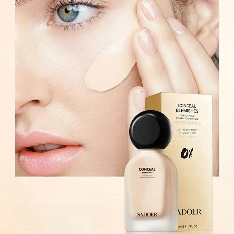 50ml ルミナスコンシーラーと長持ちするファンデーション、軽量で繊細、肌にくっつかず、簡単に輝くようなヌードメイクを実現、様々な肌タイプに適しています。