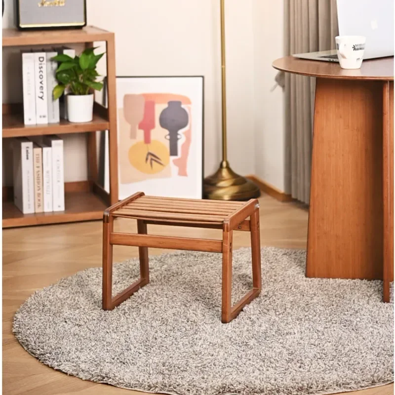 Minimalist Bamboo Footrest Natural Bamboo Bedroom Chair Light and Practical Fine Polished Chinese Style Coffee Table Low Stool