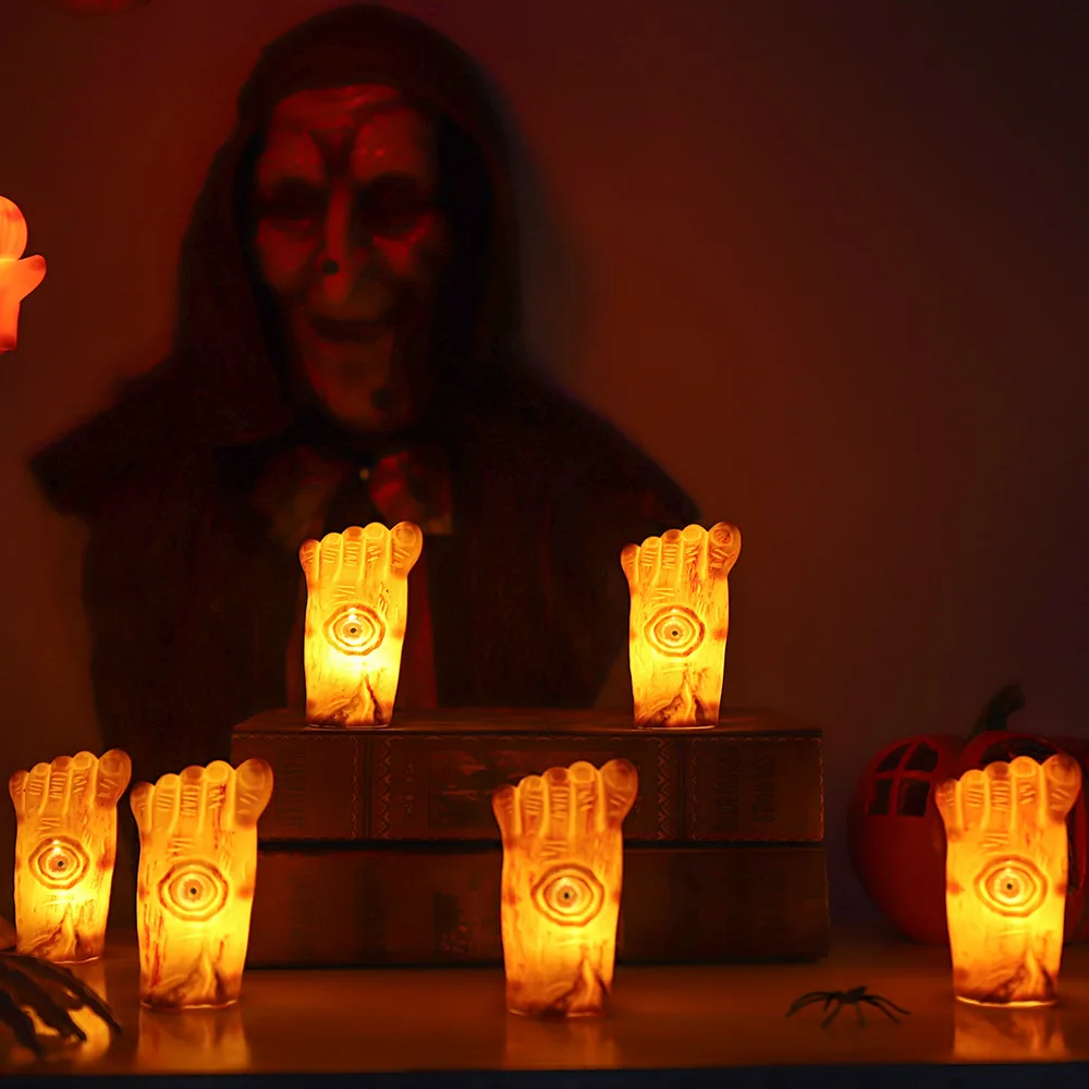 Halloween LED Lights Broken Foot Eyeballs Candle Lights Simulation Decoration Holiday DIY Scene Decoration Electronic Light Prop