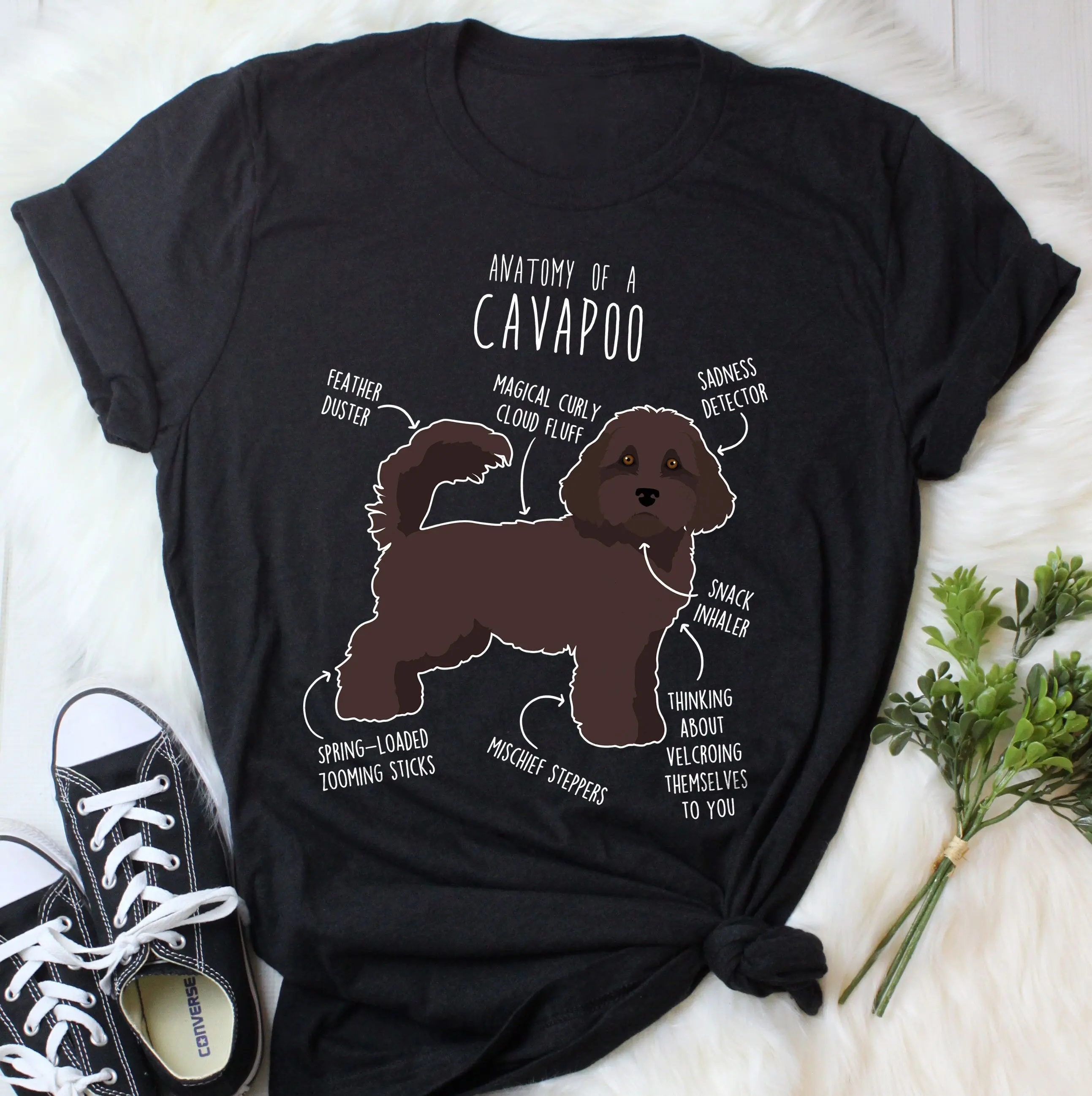 Chocolate Cavapoo T Shirt Funny Dog Lover Cute Cavoodle Doodle Poodle Mix Cross Pet Mom Dad