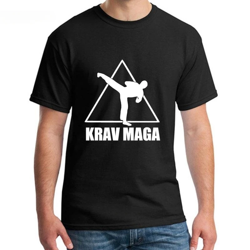 printed Krav Maga Self Defense Martial Arts T Shirt Fight t-shirt for men cotton Novelty Kawaii gents tshirts O Neck hip hop