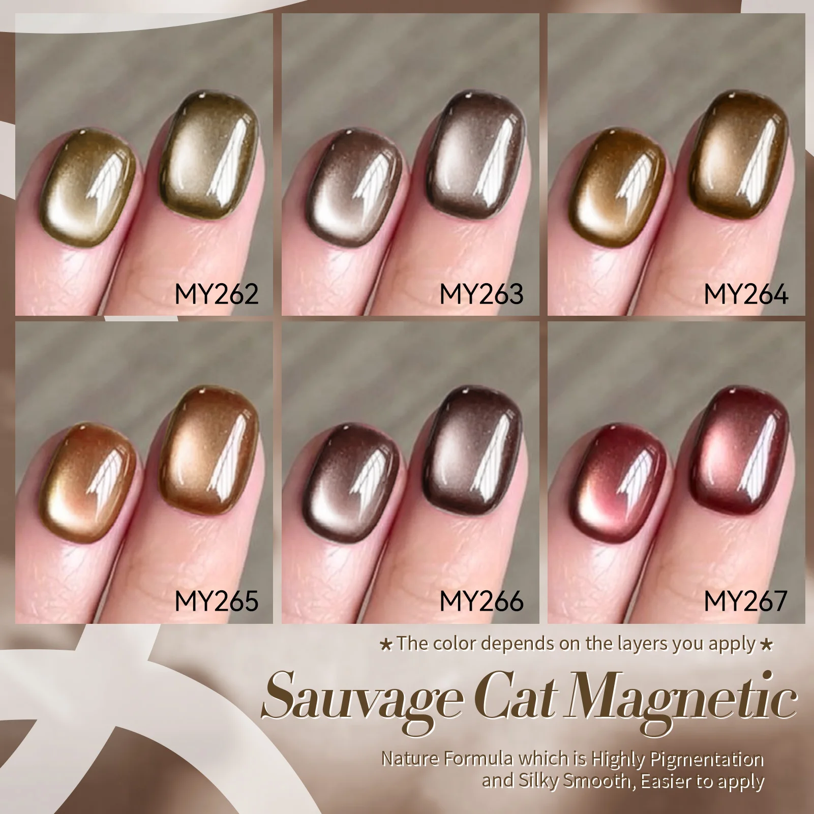 BORN PRETTY 6 ボトル Sauvage Cat 磁気ネイルジェルポリッシュセット半永久 UV ジェルソークオフスパークリンググリッターネイルアートサロン