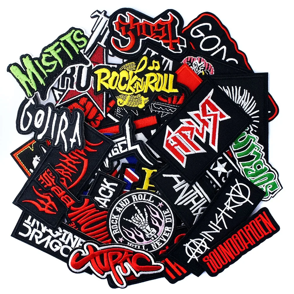 Band ROCK PUNK Cloth Mend Decorate Iron On Patch Clothes Apparel Sewing Decoration Applique Sew On Patches For Clothing Music