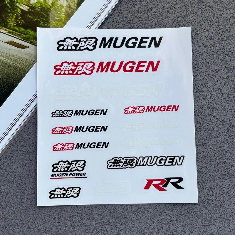 Mugen r r auto türgriffe und fenster motorrad aufkleber für honda fit bürger typ r stadt cr z legende odyssey stepwgn vezel