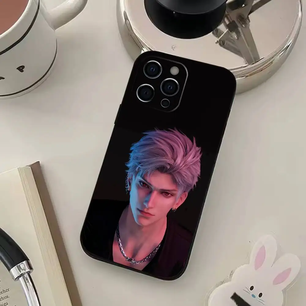 Custodia per telefono S-Sylus Love And D-Deep Space per iPhone 17,16,15,14,13,12,11 Plus,Pro Max,XS, cover morbida nera