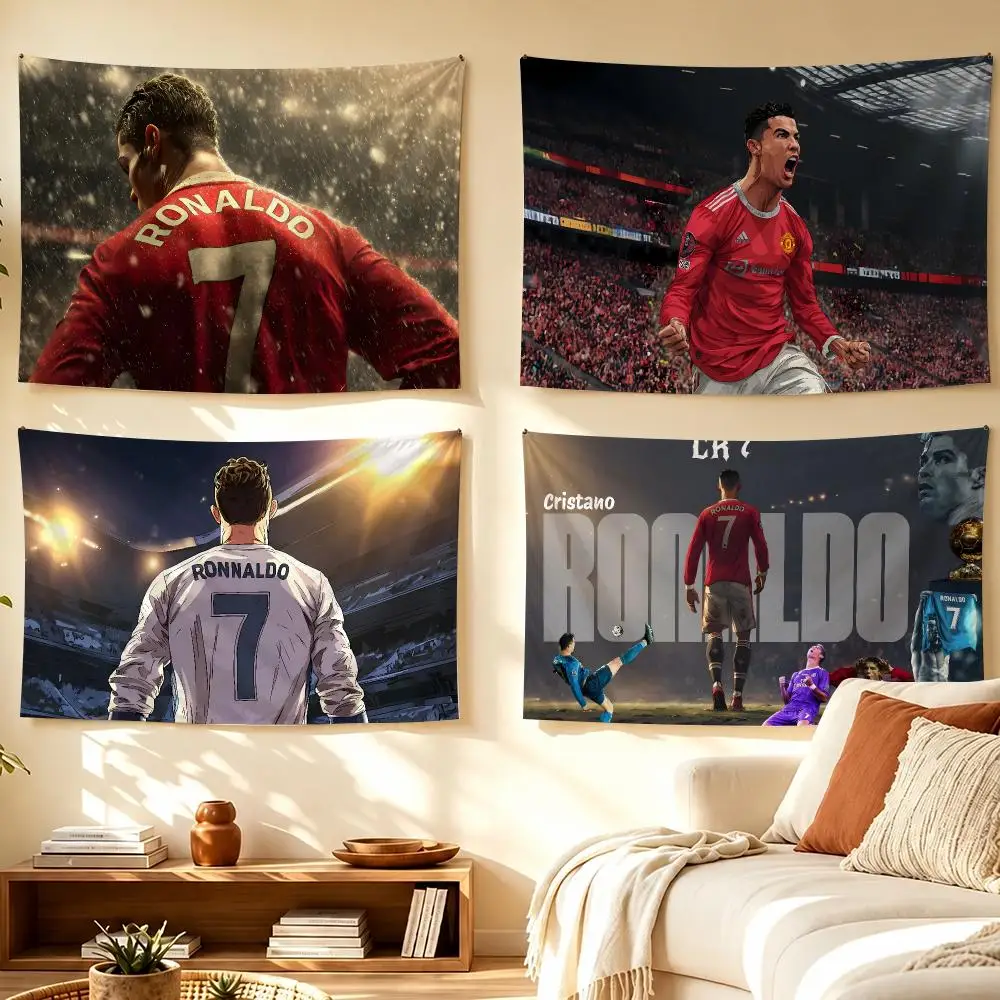 C-Cristiano Ronaldo Tapestry Banner For College Dorm Bedroom Outdoor Living Room Wall Art Decor Party