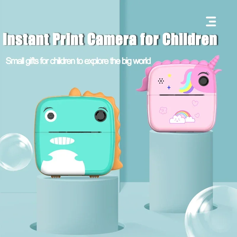 Kids Instant Print Camera Thermal Printing Cameras Dual Lens Digital Photo Camera Toys Child Drawing Cameras Toy Outdoor Gift
