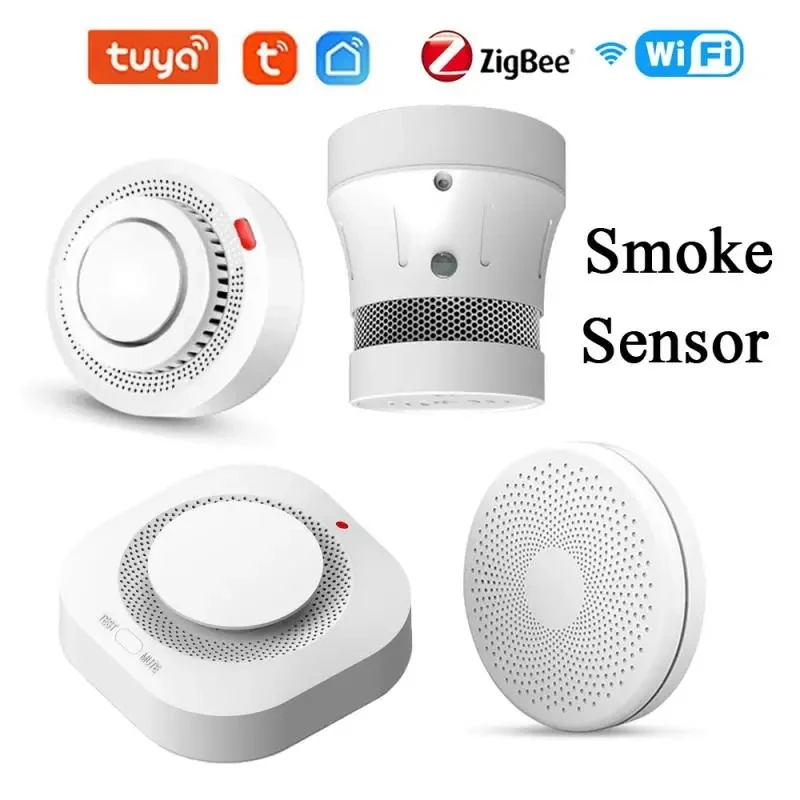 

Tuya WIFI/Zigbee Smoke Detector Alarm Sensor Smart Home Security Fire Protection System Control Via Smart Life App