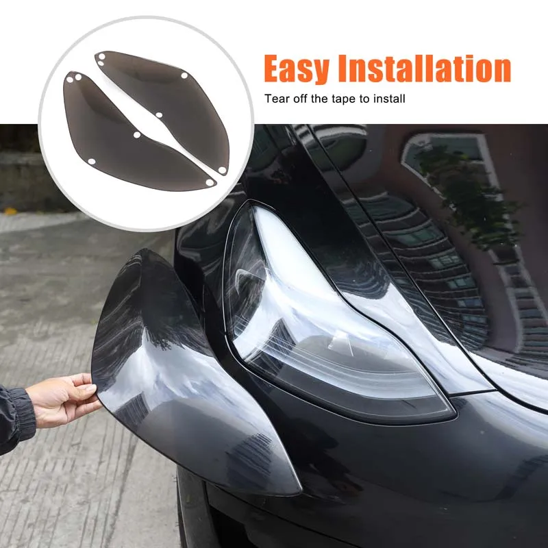 

For 2017-2022 Tesla Model 3/Y Accessories Styling Car Headlight Tint Smoke Black Protective Cover Protection Sticker