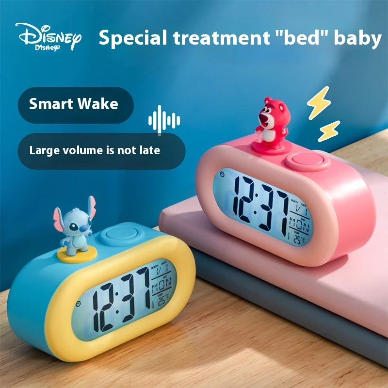 Disney Children'S Smart Electronic Alarm Clock Silent Clock Doll Desktop Multi Functional Student Specific Alarm Clock Lcd