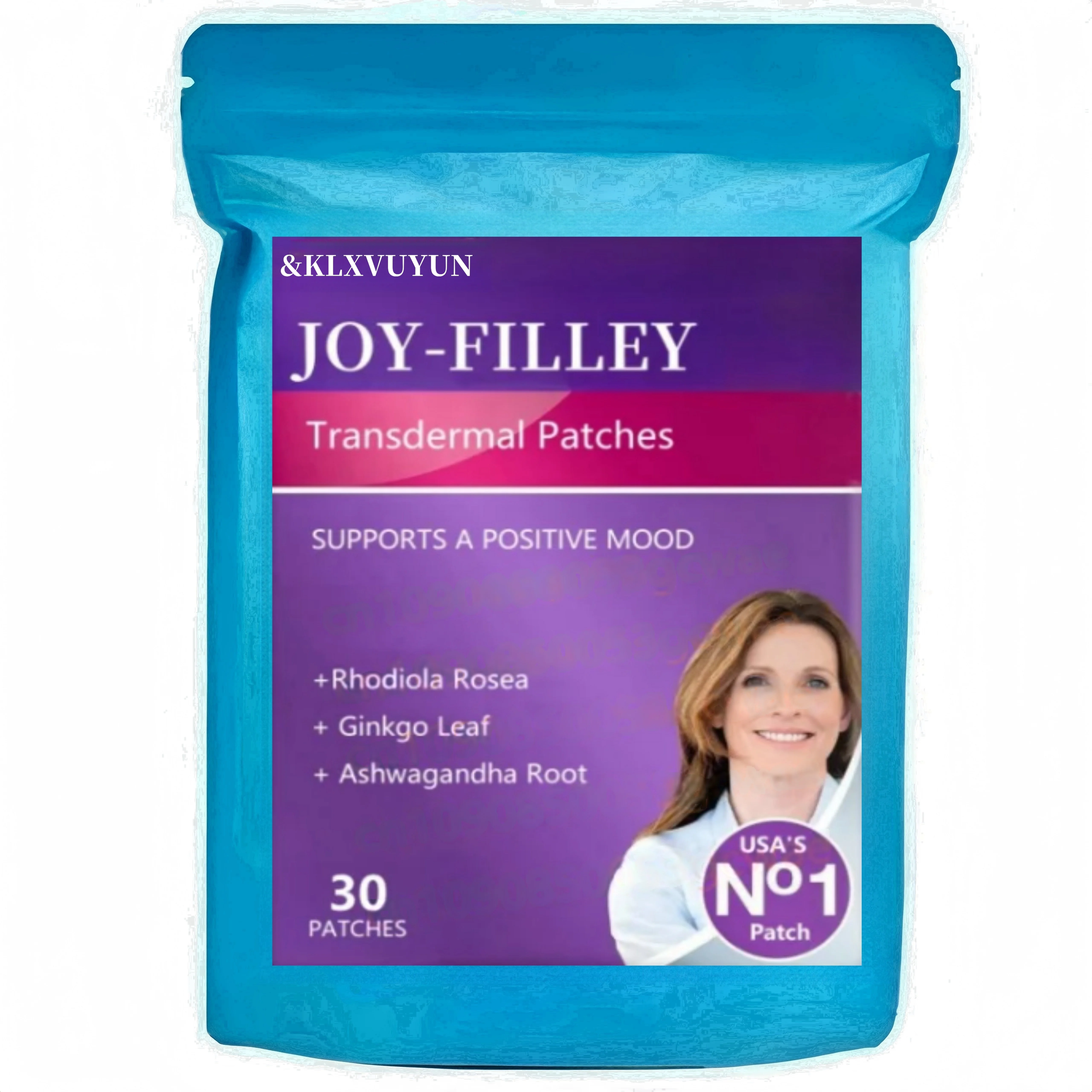 Non-GMO Joy-FilLEY Plant-Based Transdermal Patches 30 Patches for Anxiety and Depression Relief, Organic Ashwagandha and Ginkgo