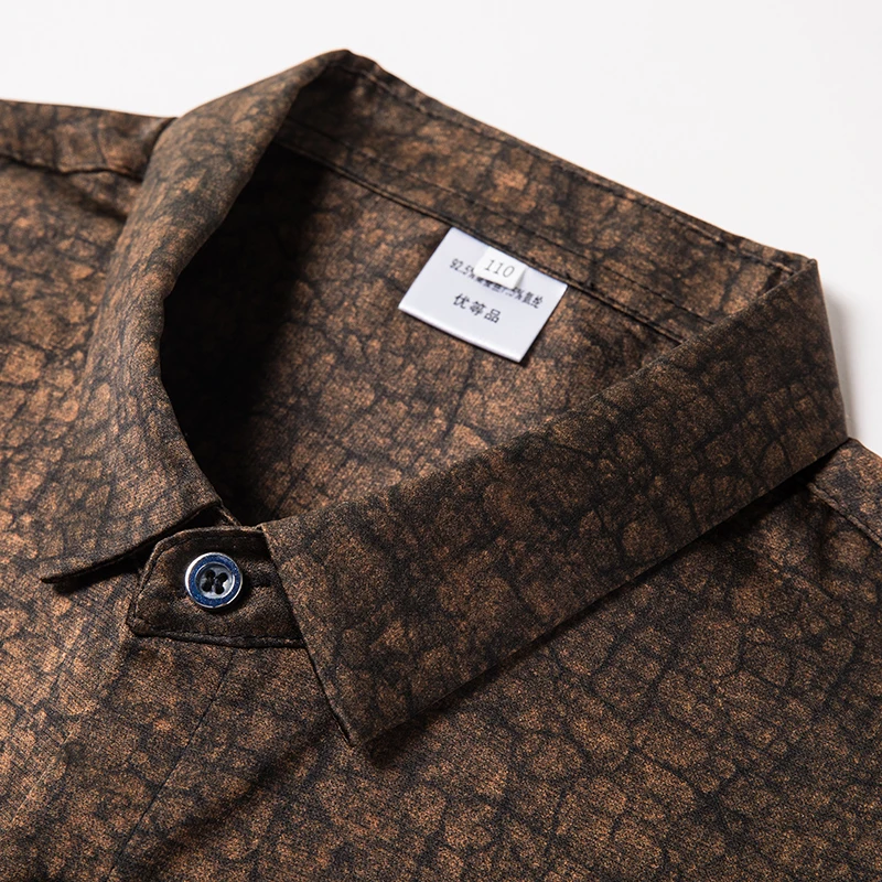 Mulberry Silk 92.5% Prmium Shirts For Men Short Sleeve Coolness Summer Quality Skin-Friendly Lightweight Print Camisas De Hombre