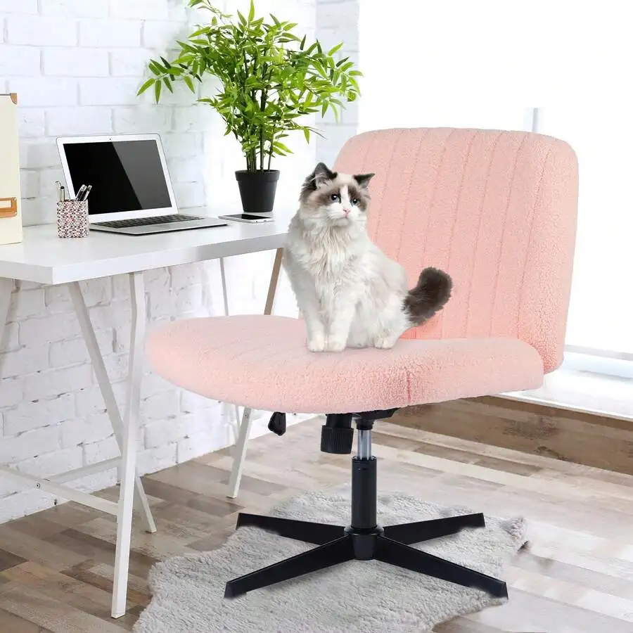 Comfy Criss Cross Chair, Cross Legged Office Desk Chairs No Wheels, Swivel Height Adjustable Wide Seat For Computer Task Home Va