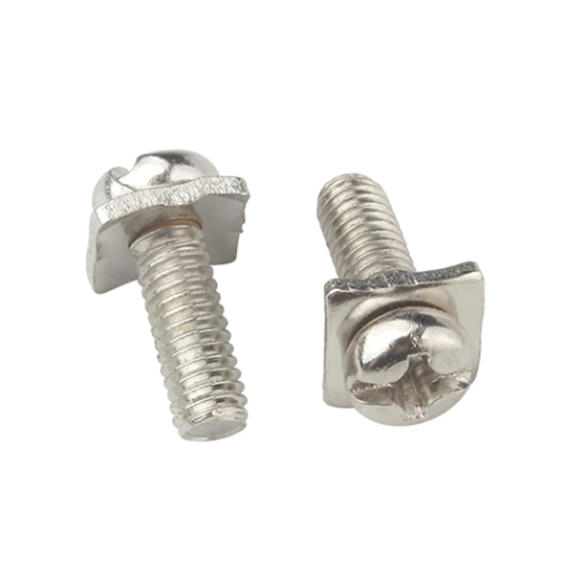 50/100pcs M3 M3.5 M4 PM Square Washer Two Combination Screw  Cross Round Head Pan Head Pad Nickel Plated Small Screws