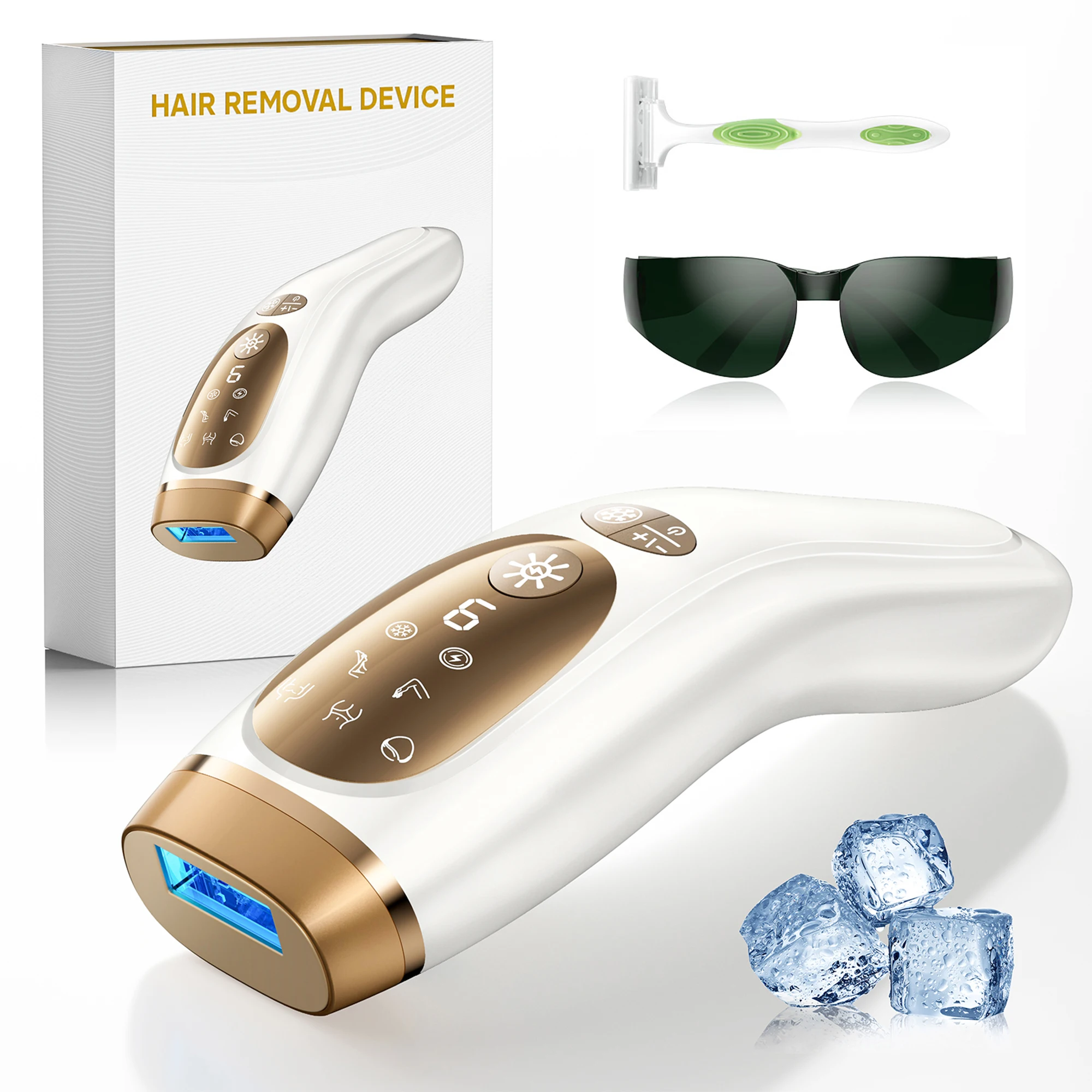 Professional IPL Laser Hair Removal For Women and Men Ice-Cooling Painless ElectricDepilator Body Bikinis Permanent Depilation