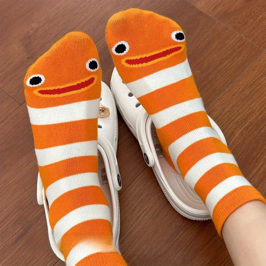 

3-пары милых и забавных женских носков с садовым угрем, вдохновленных Okinawa, впитывающих влагу и дышащих.