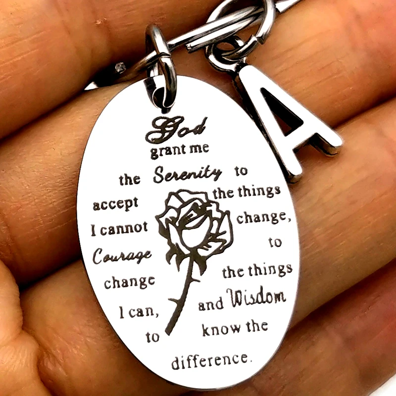 God Grant Me The Serenity To Accept The Things I Can Not Change Prayer Keychain Inspirational Gift