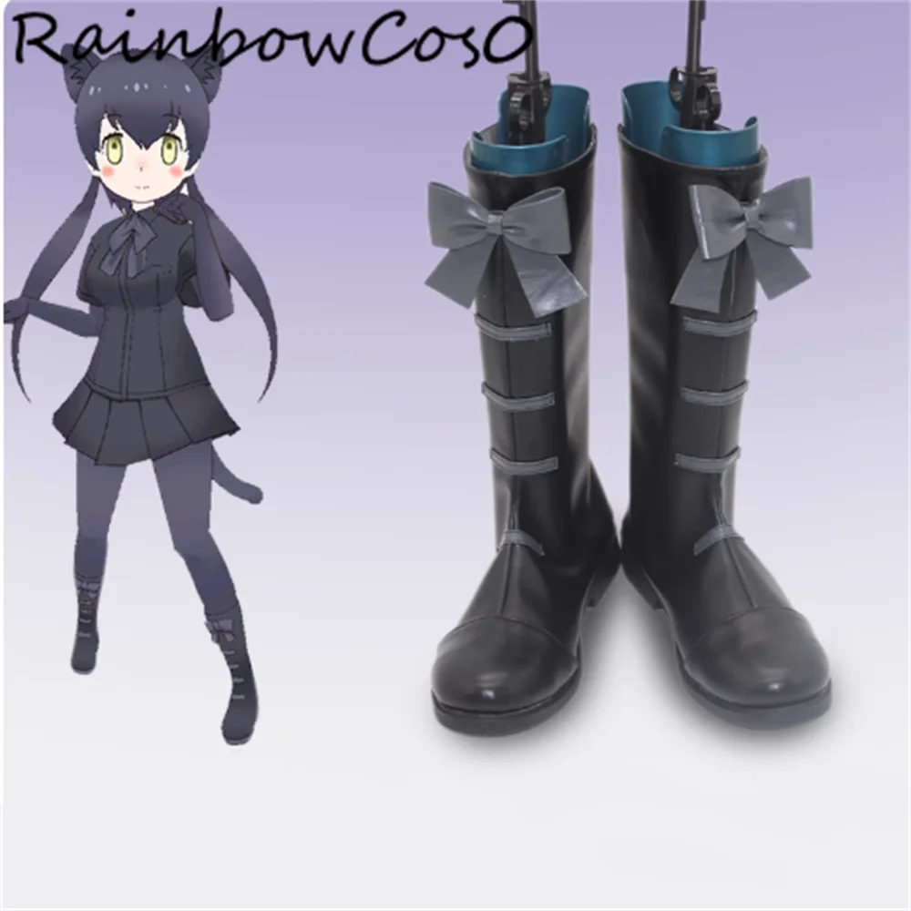 Black leopard Kemono Friends Project Cosplay Shoes Boots Game Anime Party Halloween RainbowCos0 W5462