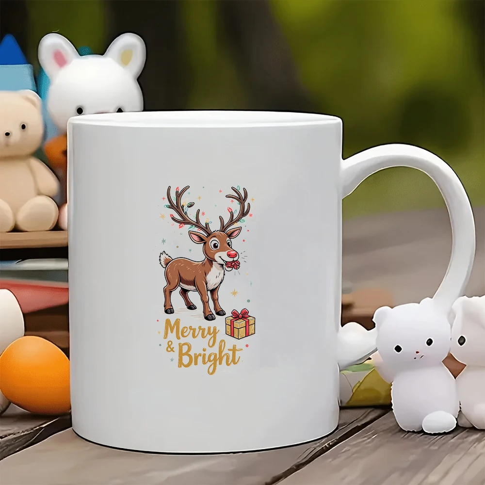 

11oz cartoon reindeer mug Christmas gift kids cup family office coffee mug dreamy Christmas atmosphere musthave drink mug for C