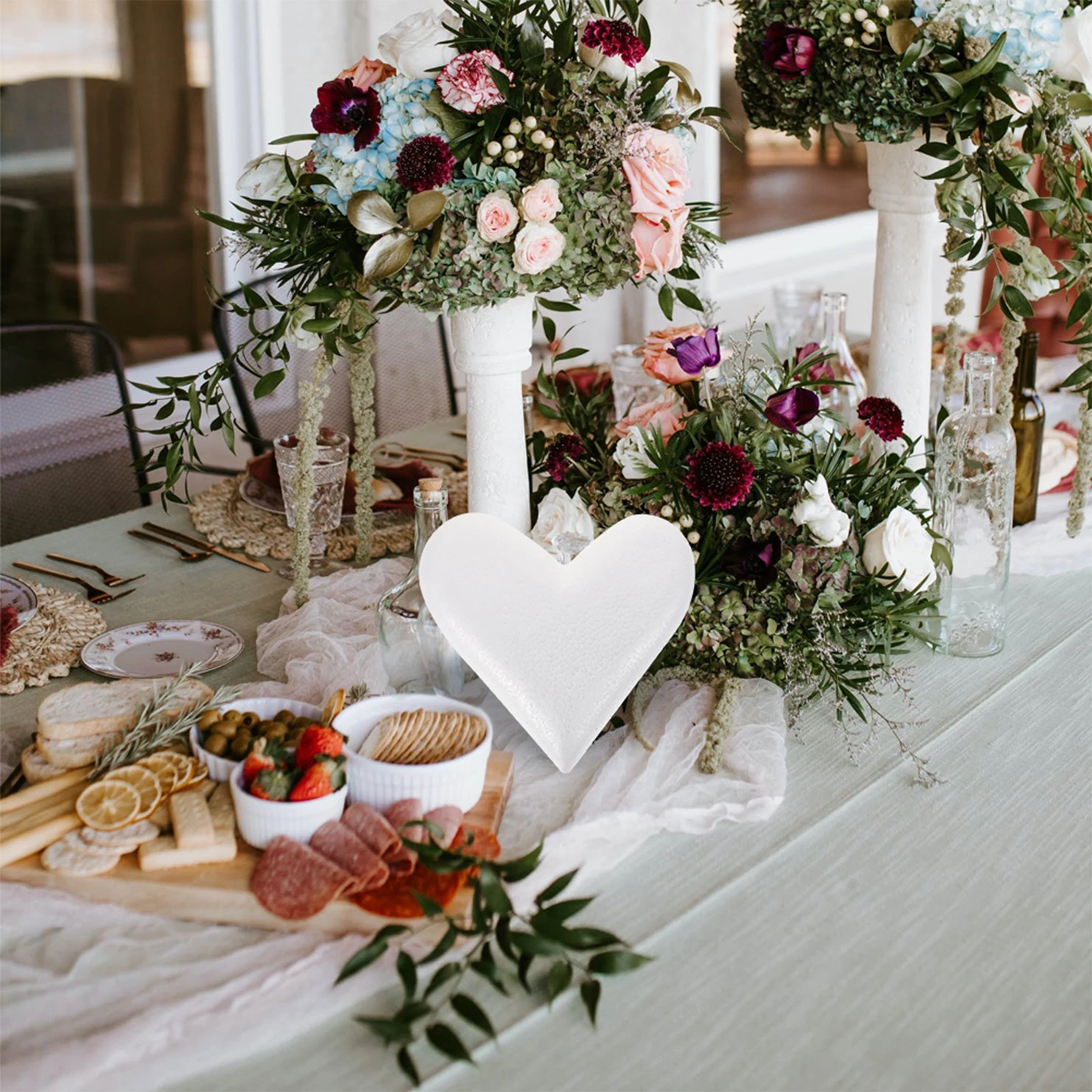 

4Pcs Craft Foam Hearts White Polystyrene Heart Shaped Models DIY Wedding Decorations Christmas Foam Peach Decoration