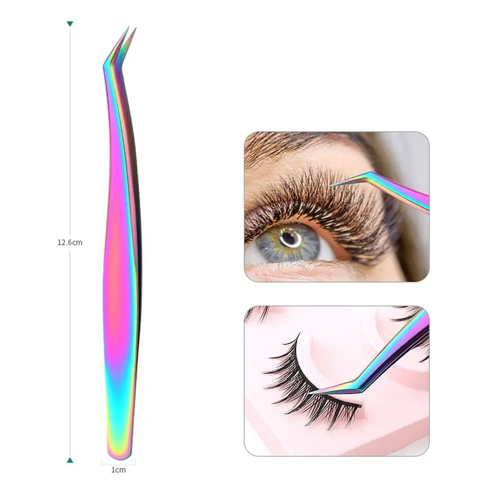 Stainless Steel Eyelash Tweezers Anti-static Grafting Eyebrow Hair Clip Professional Butterfly Eyelash Extension Clip Pliers