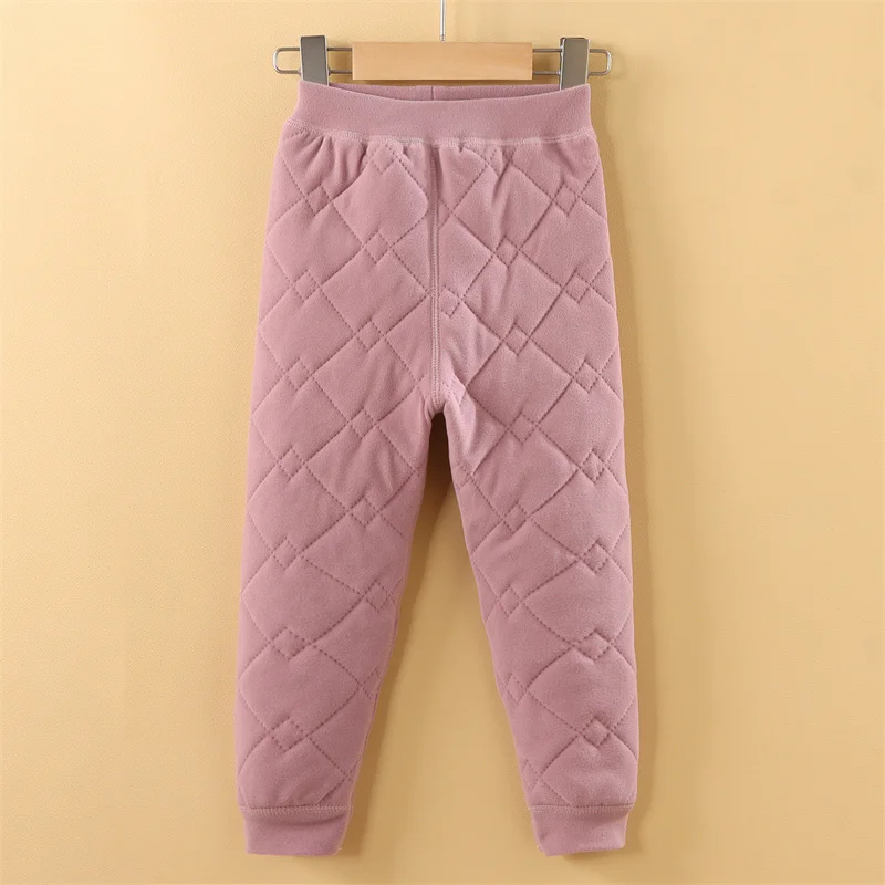 Children's Warm Pants Boys Girls Autumn Winter Soft Three-Layer Trousers New School Uniform Cotton Legging 1-14 Years Old