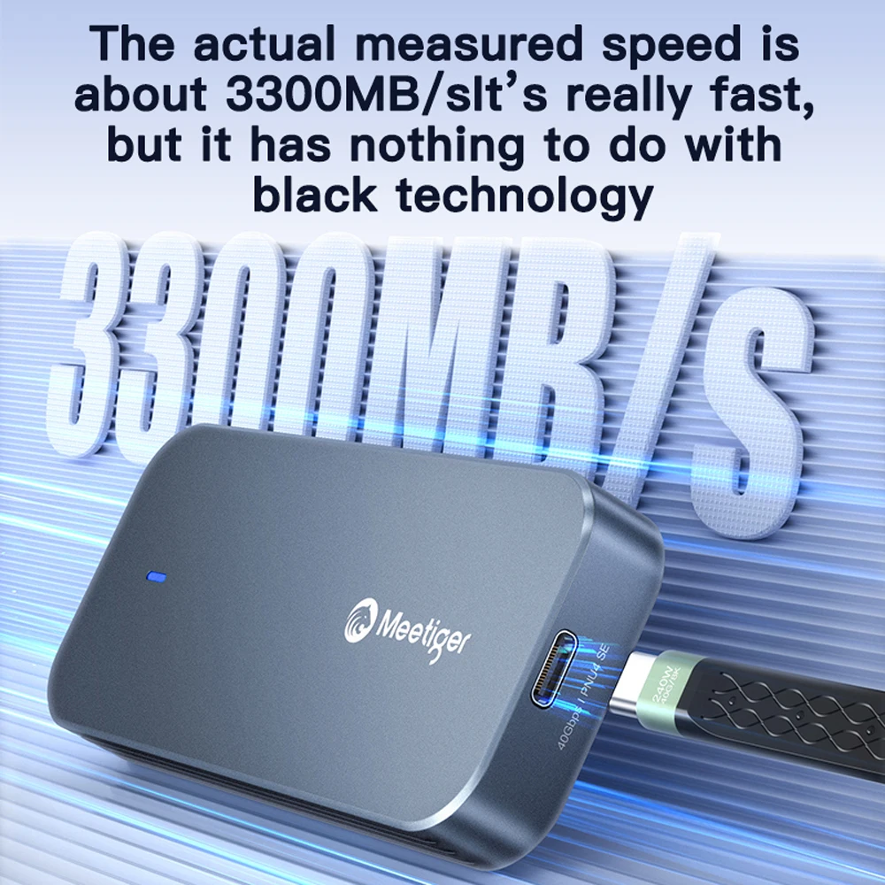 Meetiger USB4 M.2 SSD Enclosure 40Gbps SSD Adapter Aluminum M.2 NVMe Case Thunderbolt USB4.0 Type-C External Hard Drive Case