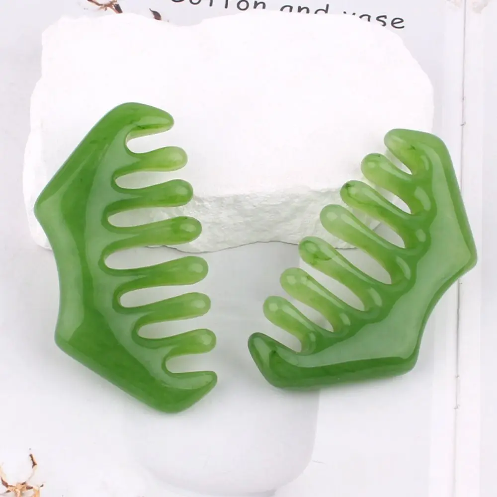 2pcs New Resin Gua Sha Massage Comb Eight Teeth Scalp Care Scalp Meridian Comb M Shape Wide Tooth Plate Hair Comb Head Body