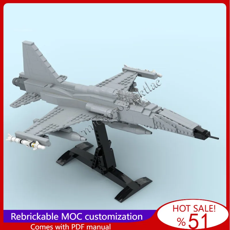

675Parts MOC F-5A Freedom Fighter Jet Model Building Blocks DIY Set Creative Assembly Display Toys For Children Christmas Gifts