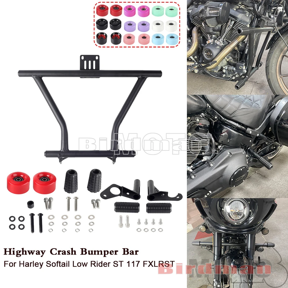 

Motorcycle Highway Engine Guard Crashbar For Harley Softail Low Rider ST 117 FXLRST 2022 2023 Frame Sliders Anti Crash Protector