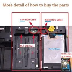 2.5 Inch HDD SSD Hard Drive Disk Caddy Left Right Cable Connector M.2 Bracket Case For Lenovo ThinkPad P50 P51 Series Laptops
