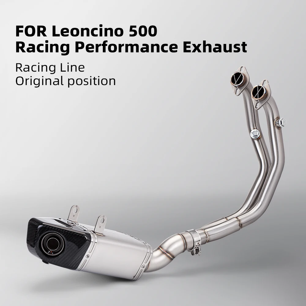 For Leoncino 500 BJ500 Motorcycle Exhaust Full System Manifold Header Tube Bottom Escape Kit Leo Muffler with DB Killer