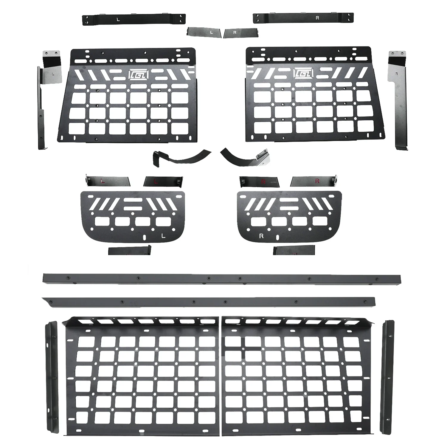 For BYD Fangchengbao Ti7 2025+ Molle Panels Rear Trunk Shelf Storage Bracket Luggage Racks Aluminum Alloy Cargo Organizer Kit