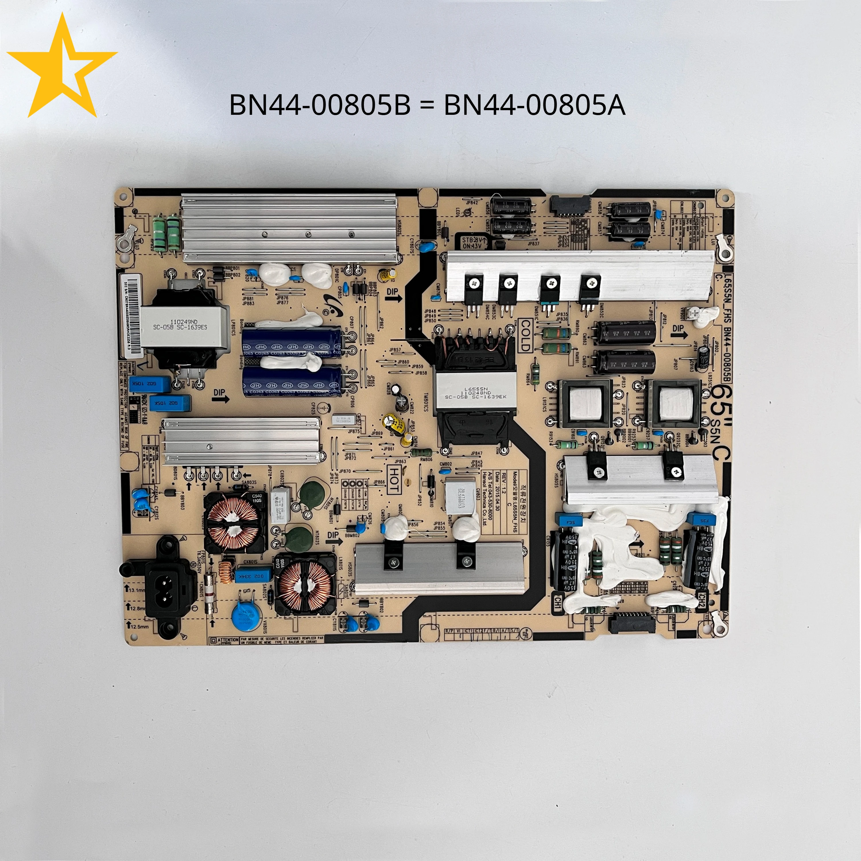 Genuine BN44-00805B = BN44-00805A L65E5N_FHS Power Supply Board is for UA65JU5900JXXZ UN65JU6400FXZA UN65JU6000AG TV accessories