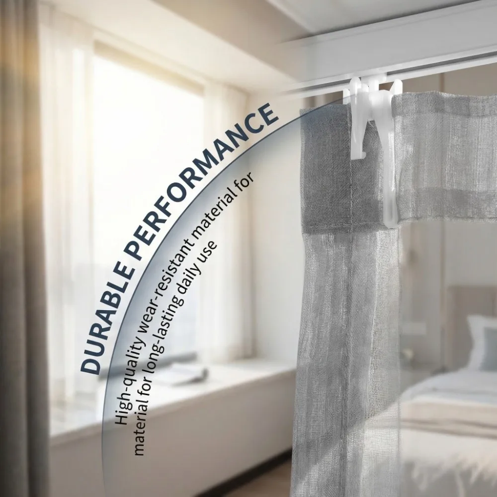 20PCS Plastic Adjustable Curtain Hook Easy Install Durable Curtain Accessory Lightweight Stable Adjustable Hook Lifting Strap