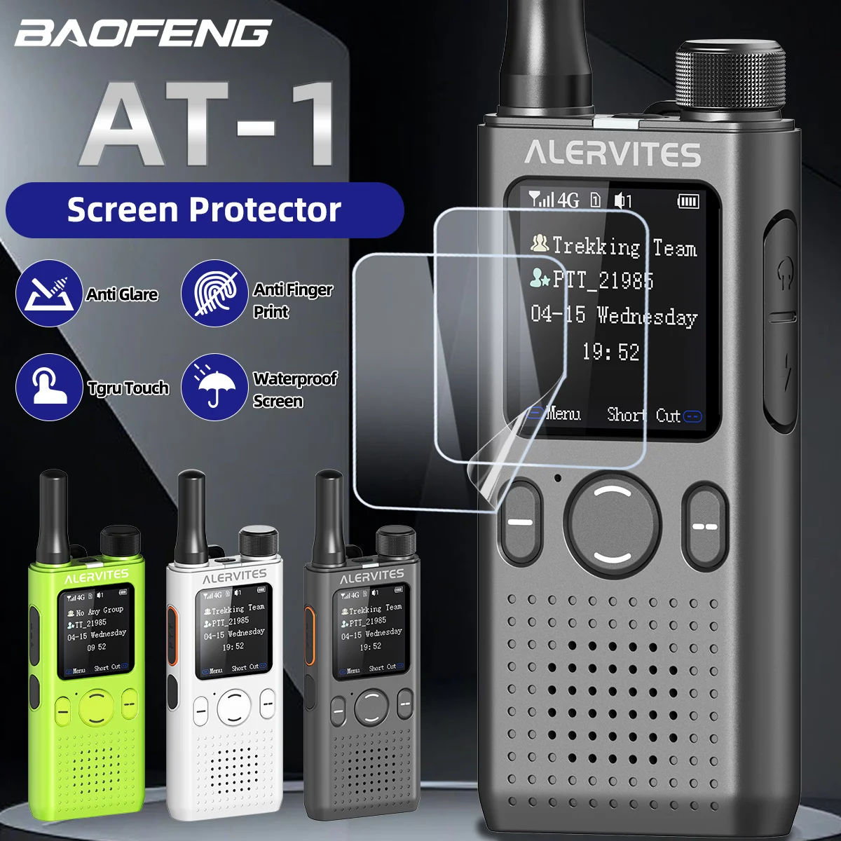 BAOFENG AT-1 POC Screen Protector Cover Walkie Talkie Waterpoor Screen High Transparency for ALERVITES POC AT-1 Two Way Radio