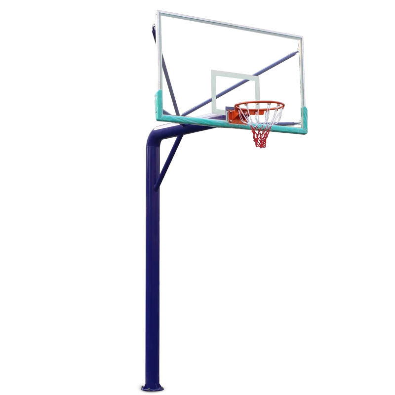 

Customized Outdoor Adult Entertainment 165 Round Tube Buried Basketball Stand