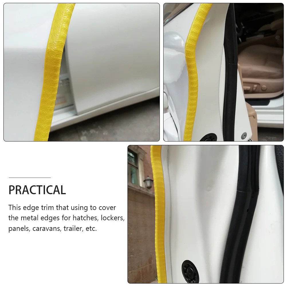 

Car Door Guards 10M Yellow Anti-collision Strip Metal Plate Protector Rubber Seal Strips Vehicle Guard Car Accessories