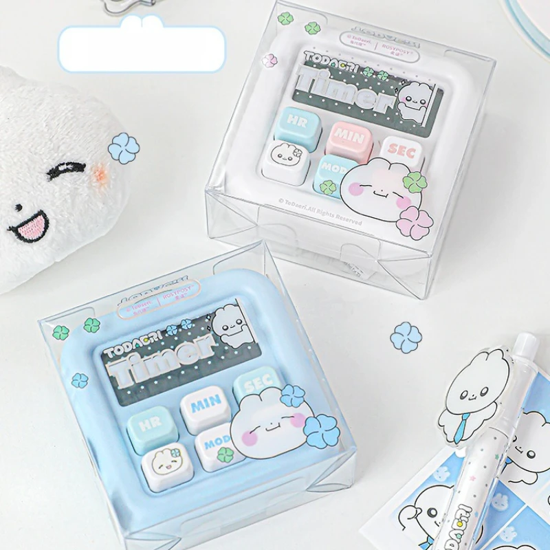 Cute Square Sugar Cube Mechanical Timer Visual Countdown Clock Student Self-discipline Time Management Tool Desktop Study