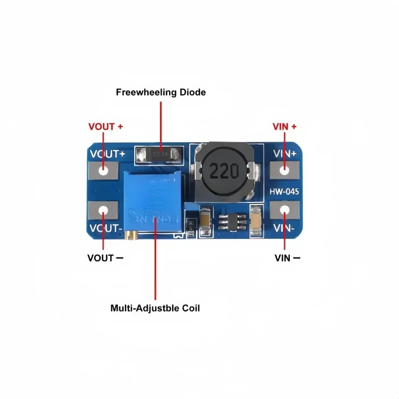 MT3608 DC-DC Adjustable Boost Module 2A  Boost Step up Converter Module 2V-24V to 5V 9V 12V 28V Power Module Booster