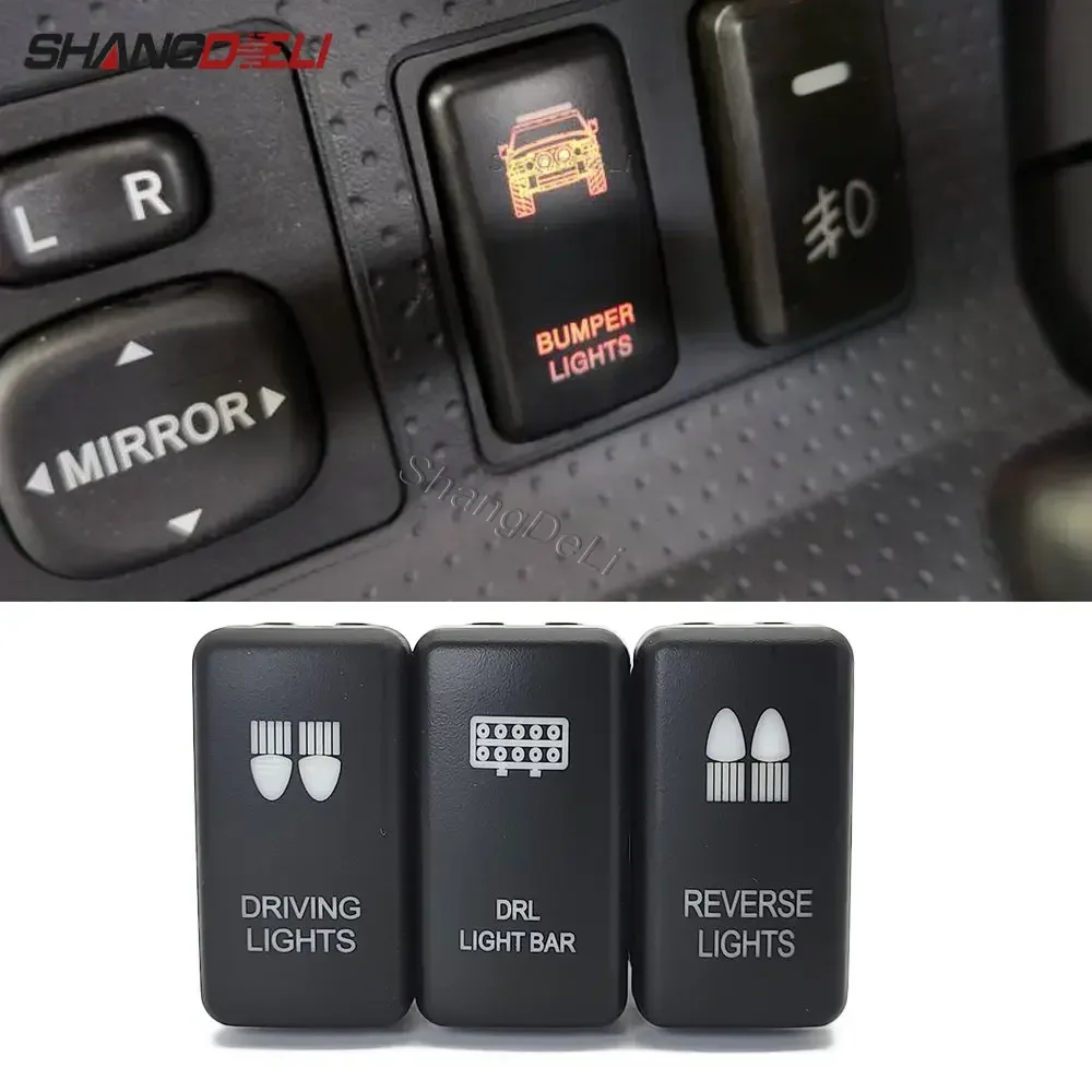 12V Car LED DRL Light Bar Power On Off Switch Button For Toyota Tacoma FJ Land Cruiser 4Runner Highlander Hilux Prado 120