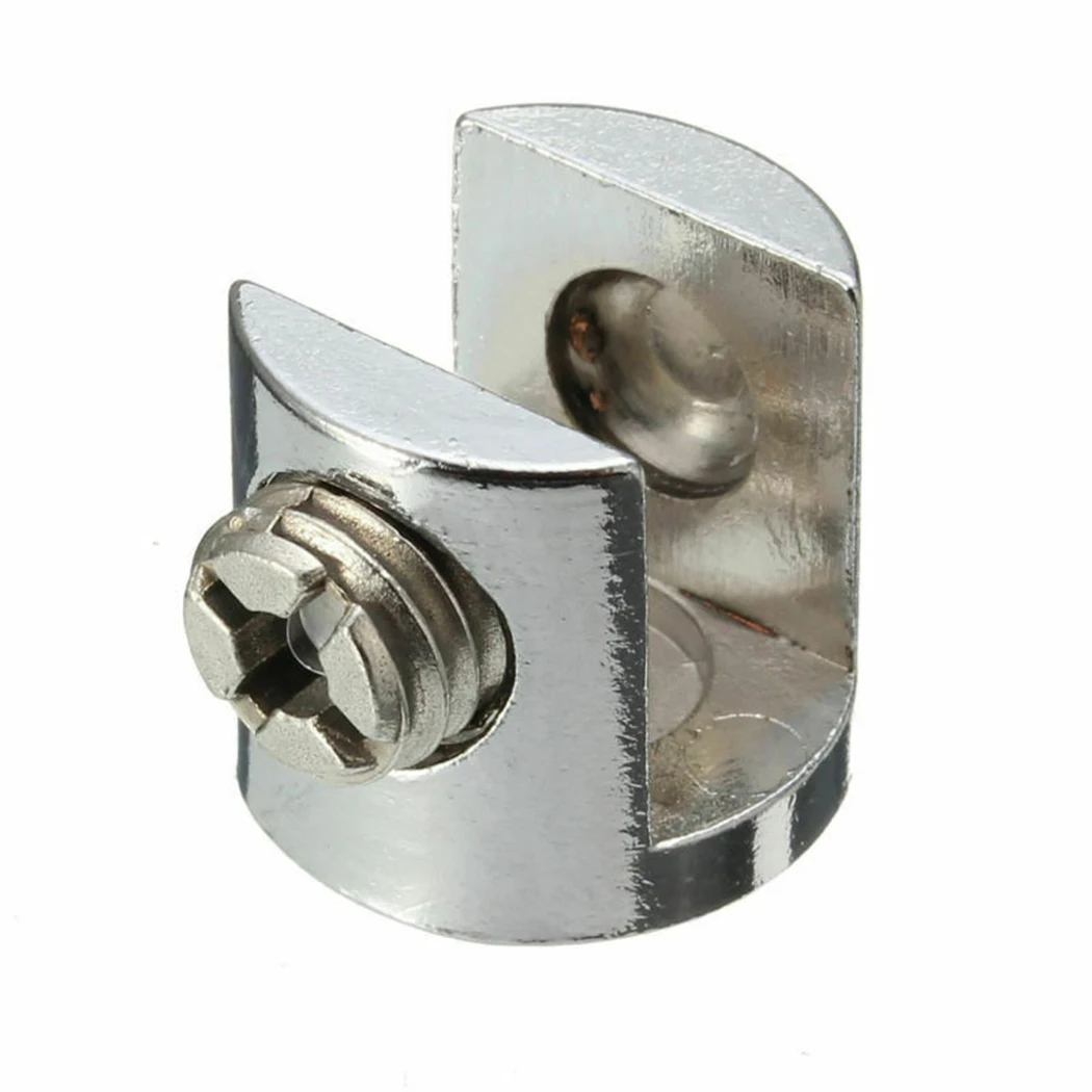 Support Clamp Clip Bookcases Brackets Furniture Garden Glass Home Polished Chrome Shelf Shelves Silver Replace