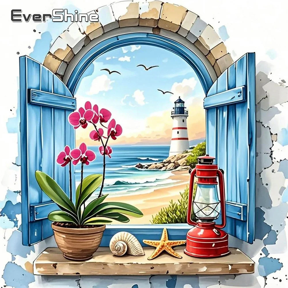 Evershine 11CT Stickerei Liefert Landschaft 5D DIY Kreuz Stich Kit Meer Stoff Leinwand Handarbeiten Handgemachte Hobby