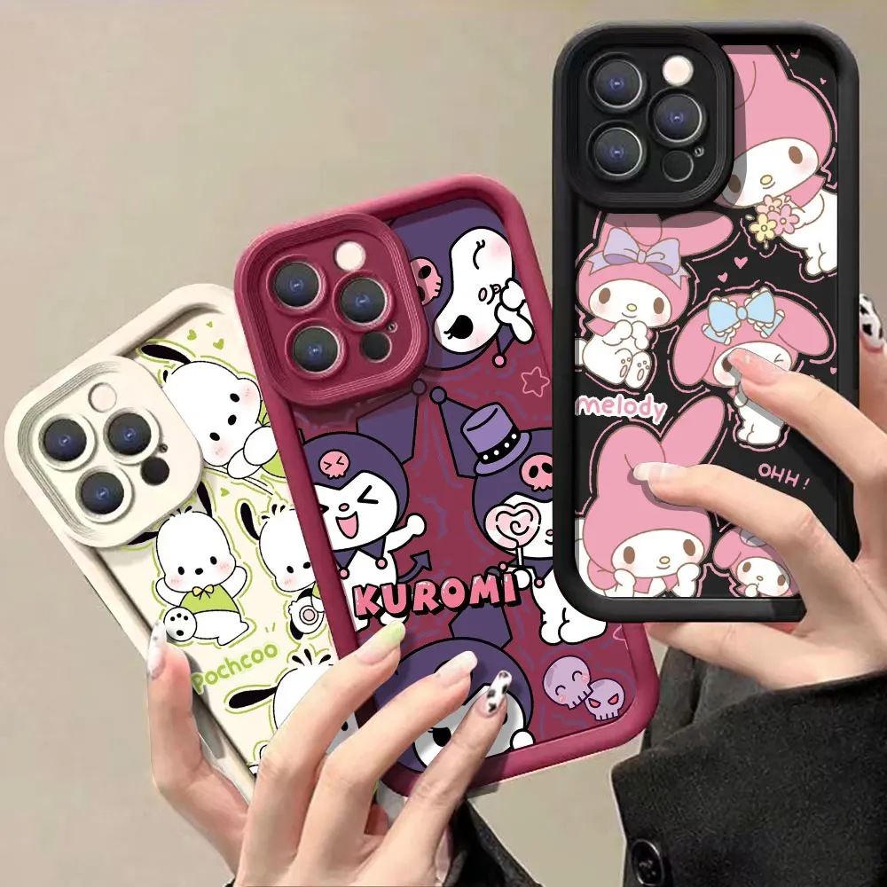 Cute Kuromi My Melody Pochacco Phone Case For Infinix Note 40 30 12G96 VIP Hot 40 40I 30 30I 20 10 Pro Play Smart 8 7 6 5 Cover