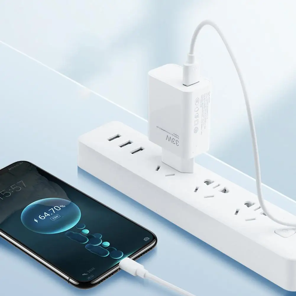33W USB Charger Fast Charging EU/US Plug Mobile Phone Adapter For Xiaomi Quick Charger Phone Accessories U8E6