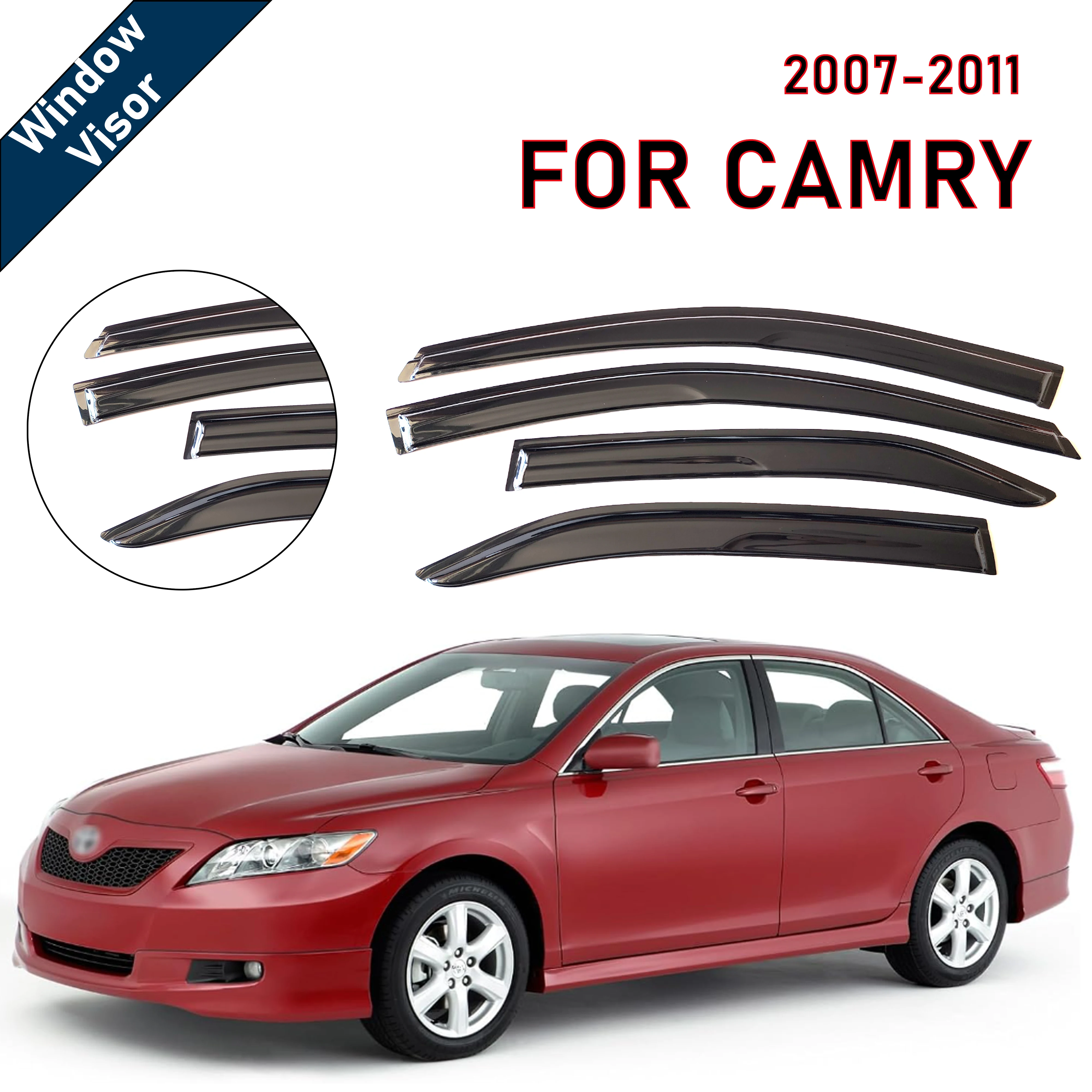 

4 pcs of the latest model car window sunshade for Camry 2007-2011, window visor rain guards window visors window rain guards