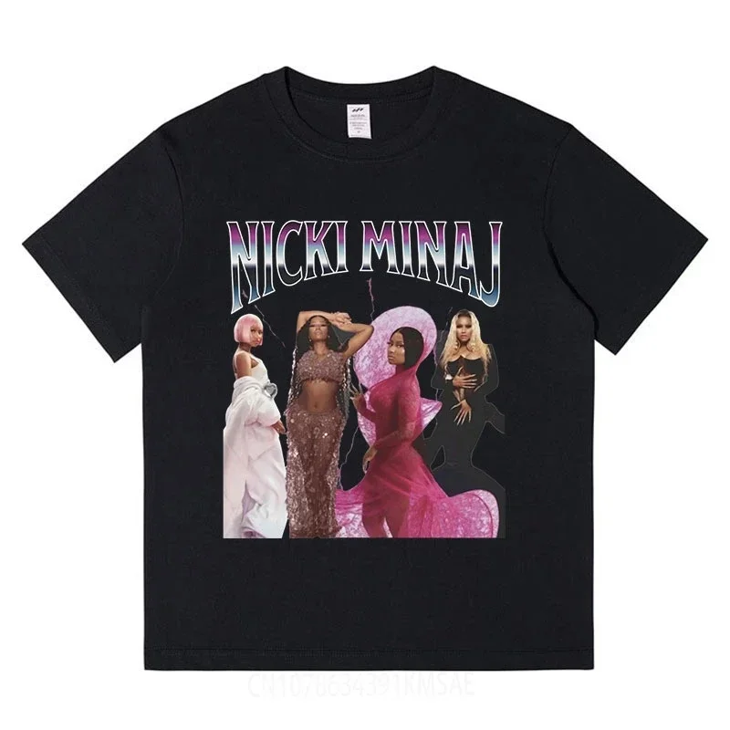 Rapper Nicki Minaj Pink Friday 2 Graphic T Shirt Men Fashion Hip Hop Short Sleeve Oversized T-shirts Casual  Cotton T Shirts