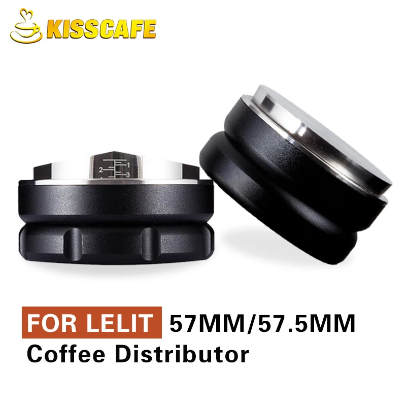 

57MM 57.5MM Coffee Distributor Tamper Stainless Steel For Lelit 57MM Convex Flat Base Espresso Coffee Accessories Barista Tools